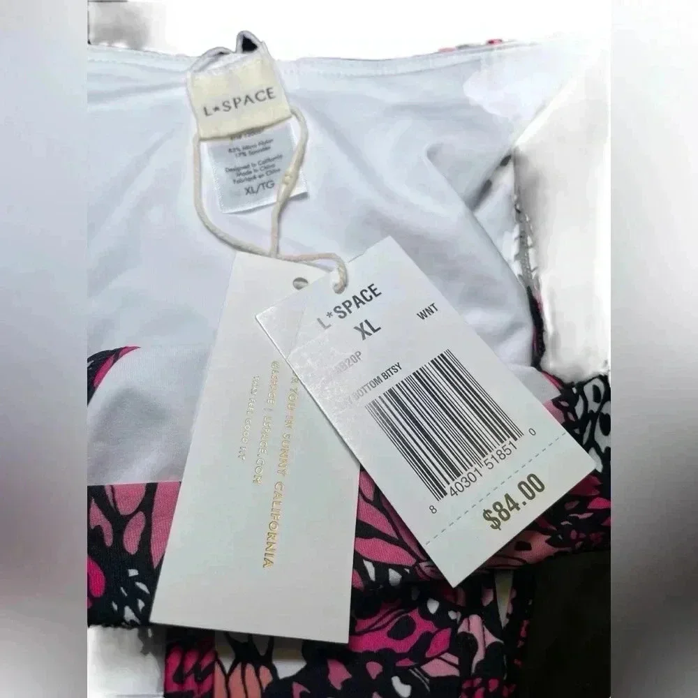 L*Space Bitsy Bikini Bottom Butterfly Bay Print Size XL NWT